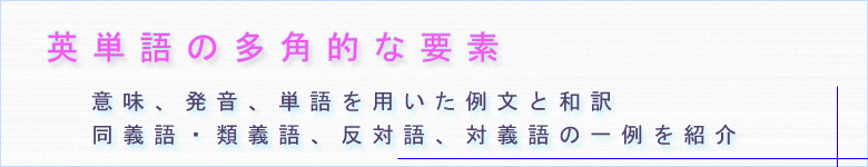 英単語の多角的な要素解説　ページ説明